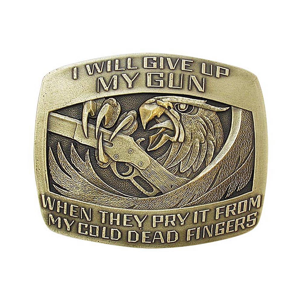 I'll Never give up my Gun Eagle. Vintage Solid Brass Buckles | IMC Retail